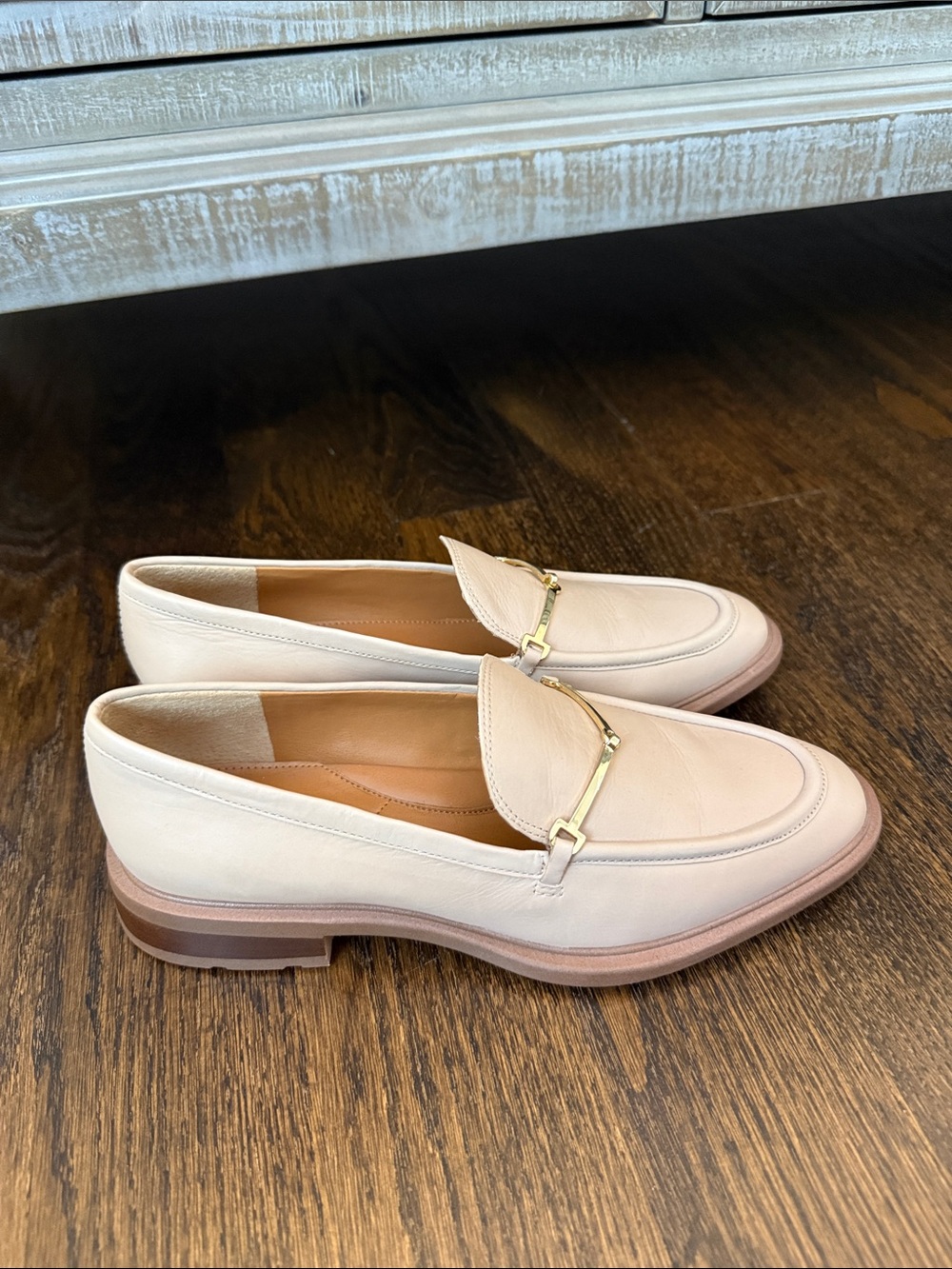 Women’s Cream Leather Loafers